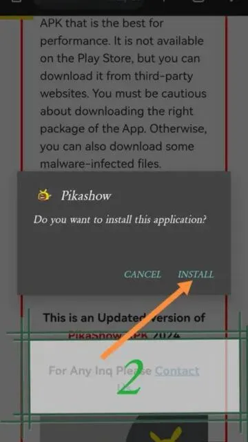 Pikashow install step 2
